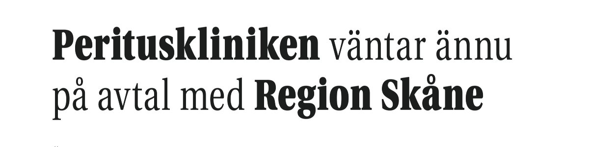 Perituskliniken väntar ännu på avtal med Region Skåne